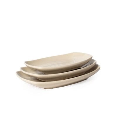 Dĩa Xuồng Màu Kem Fataco Melamine