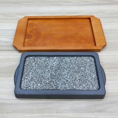 Đĩa đá nướng giữ nhiệt 25cm phục vụ bít tết tại bàn