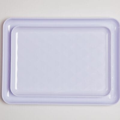 Khay Chữ Nhật Viền Bầu KHV10 Fataco Melamine Trắng