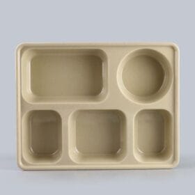 Khay Cơm Phần 5 Ngăn Nhựa Melamine Nâu Đá Superware TV058-15 - Khay Cơm Bếp Ăn - Ảnh chính