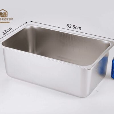 Khay Inox GN 1/1 Đựng Topping 53x32.5cm Cao 20cm