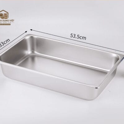 Khay Inox GN 1/1 Đựng Topping 53x32.5cm Cao 10cm