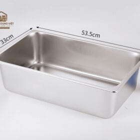 Khay inox GN 1/1 cao 15cm đựng topping, thức ăn nhà hàng, buffet, quán cơm