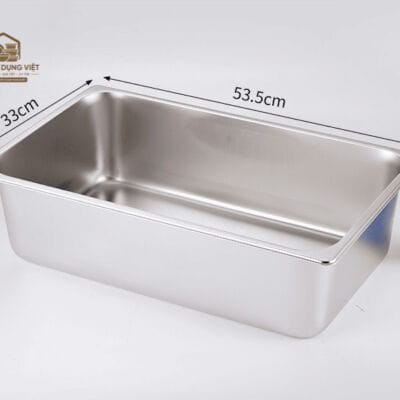 Khay Inox GN 1/1 Đựng Topping 53x32.5cm Cao 15cm