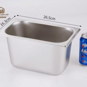 Khay inox GN 1/4 các loại đựng topping, thực phẩm