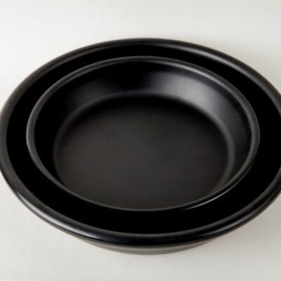 Khay Tròn Dầy Màu Đen Nhám Fataco Melamine