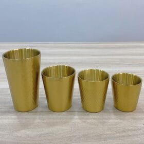 Ly 2 Lớp Dập Bi Inox 304 Vàng inox Ø7.2 x H7.5cm