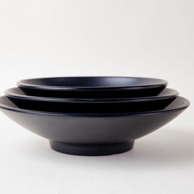 Tô Cạn Màu Đen Nhám Fataco Melamine