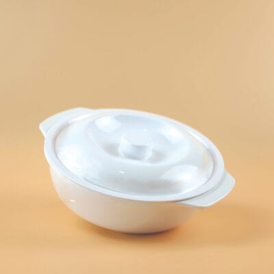 Tô Có Nắp Superware Melamine Trắng Sứ 2 Cỡ