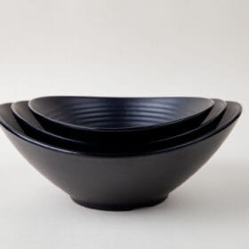 Tô Oval màu đen nhám Fataco melamine 15.8 x 14.6 x 6.0 cm