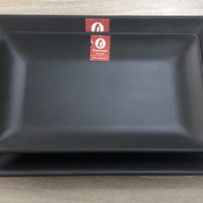 Dĩa Chữ Nhật Sâu PV209 Đen Nhám Superware Melamine